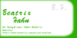 beatrix hahn business card